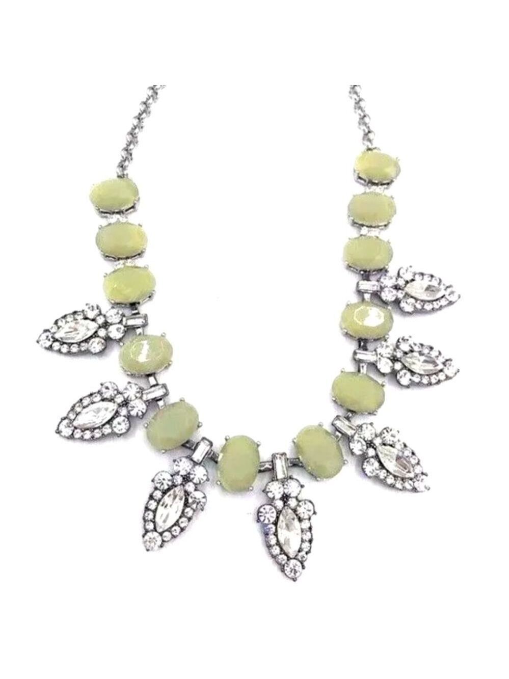 Lia Sophia Astoria Yellow-Green Resin Beads & Cut Crystals Statement Necklace